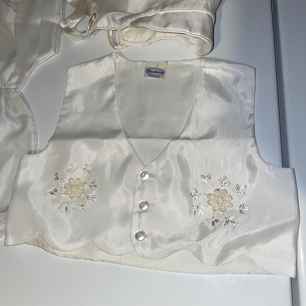 Baptism cap onesie and vest